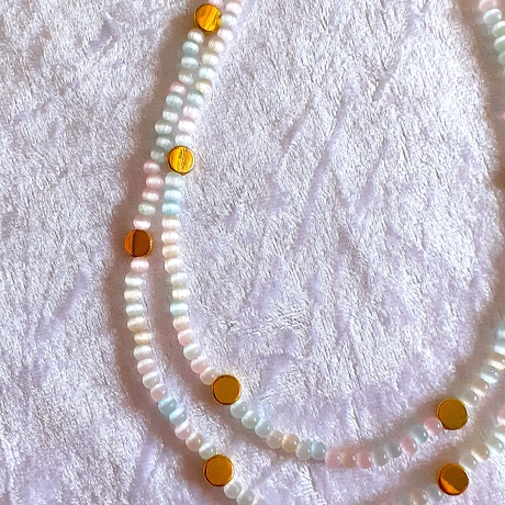Kette Armband - Set, große Größe Halskette Perlenkette Schmuckset