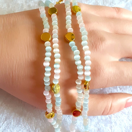 Kette Armband - Set, große Größe Halskette Perlenkette Schmuckset