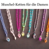 Kette mit Muschel-Anhänger in Lila Muschelkette Perlenkette 50 cm
