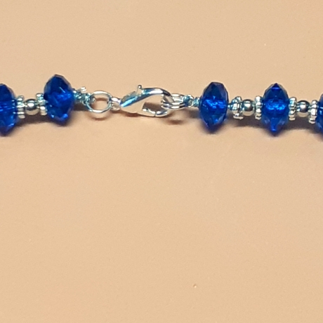 Kette mit Muschel-Anhänger in Blau Muschelkette Perlenkette 46 cm