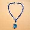 Kette mit Muschel-Anhänger in Blau Muschelkette Perlenkette 46 cm