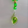 Kette mit Muschel-Anhänger in Grün Muschelkette Perlenkette 43 cm