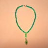 Kette mit Muschel-Anhänger in Grün Muschelkette Perlenkette 43 cm
