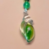 Kette mit Muschel-Anhänger in Grün Muschelkette Perlenkette 43 cm