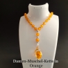 Kette mit Muschel-Anhänger Orange Muschelkette Perlenkette 44 cm