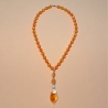 Kette mit Muschel-Anhänger Orange Muschelkette Perlenkette 44 cm