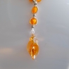 Kette mit Muschel-Anhänger Orange Muschelkette Perlenkette 44 cm