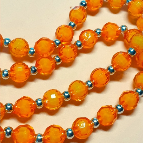 Kette mit Muschel-Anhänger Orange Muschelkette Perlenkette 44 cm