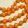 Kette mit Muschel-Anhänger Orange Muschelkette Perlenkette 44 cm