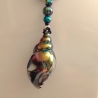 Kette mit Muschel-Anhänger Peacock Muschelkette Perlenkette 45 cm