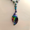 Kette mit Muschel-Anhänger Peacock Muschelkette Perlenkette 45 cm