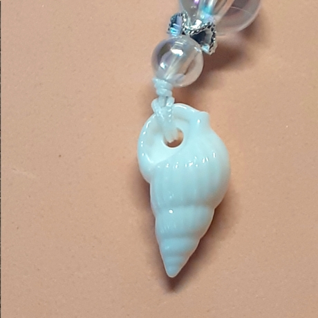 Kette mit Muschel-Anhänger in Weiß Muschelkette Perlenkette 42 cm