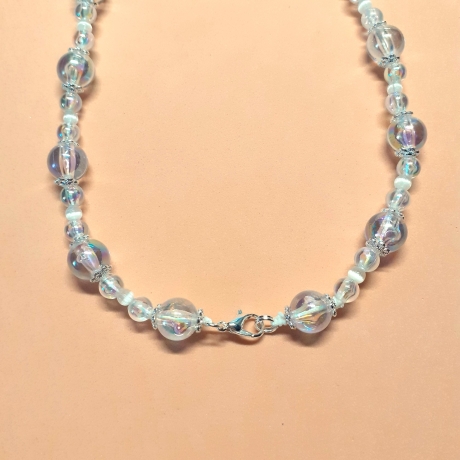 Kette mit Muschel-Anhänger in Weiß Muschelkette Perlenkette 42 cm