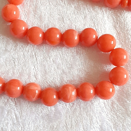 Lange Damenkette Kette Halskette Orange mit Schwarz 80cm Schmuck