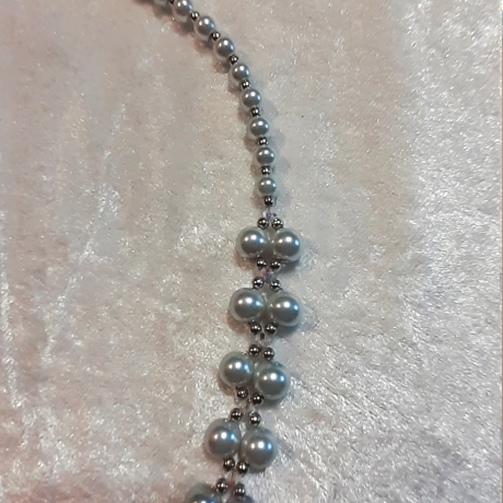 Kette Halskette Perlenkette Y-Kette mit Regenbogen-Tropfen Glaspe