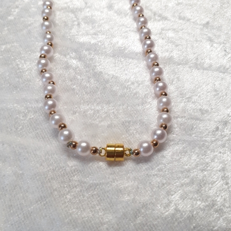 Kette Halskette Perlen Damenkette Schmuck Mehrreihig Wachsperlen