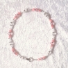 Kette Halskette Perlenkette Rosa / Kristall-Perlen Kurzkette 