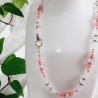 Kette Halskette Perlenkette Rosa / Kristall-Perlen Kurzkette 