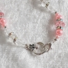 Kette Halskette Perlenkette Rosa / Kristall-Perlen Kurzkette 
