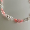 Kette Halskette Perlenkette Rosa / Kristall-Perlen Kurzkette 