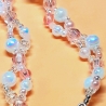 Kette Halskette Perlenkette Rosa/Weiß Damen-Kette Schmuck gefäde 