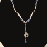 Röhren-Kette Kurzkette Silber-Blau Damen-Schmuck
