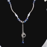Röhren-Kette Kurzkette Silber-Blau Damen-Schmuck