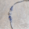 Röhren-Kette Kurzkette Silber-Blau Damen-Schmuck