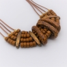 Halskette aus Keramikperlen, braun ocker, 41+4cm, Keramikkette