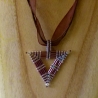 Halskette mit Anhänger aus Glasperlen, kupfer, 40 cm
