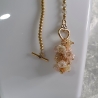 Kette Halskette Kurzkette Schmuck Damen-Kette cremefarben Golden