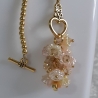 Kette Halskette Kurzkette Schmuck Damen-Kette cremefarben Golden