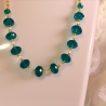 Kette Halskette Smaragd-Grüne Perlen Damenkette Schmuck Glasperle