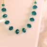 Kette Halskette Smaragd-Grüne Perlen Damenkette Schmuck Glasperle
