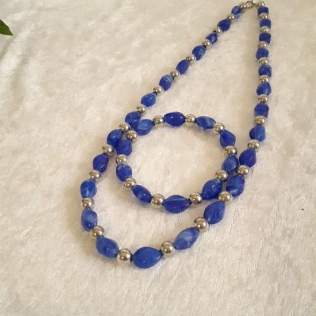 Kette Armband - Set, große Größe Halskette Perlenkette Schmuckset