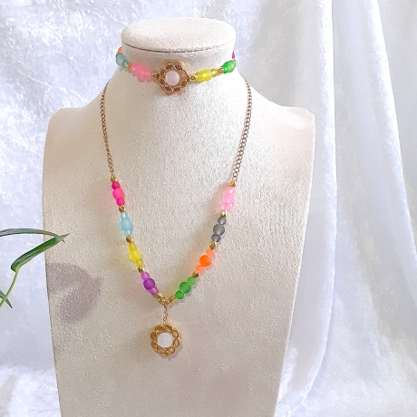 Kette & Armband - Set Halskette Armband  Perlenkette Schmuckset 