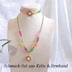 Kette & Armband - Set Halskette Armband  Perlenkette Schmuckset 