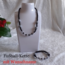 Kinder-Schmuckset aus Kette und Armband Fußball Elias WUNSCHNAME