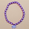 Kinder-Schmuck-Set Kette & Armband Elefant Lila Perlenschmuck 