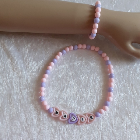 Kinder-Schmuckset Kette und Armband Herzen WUNSCHNAME Marie