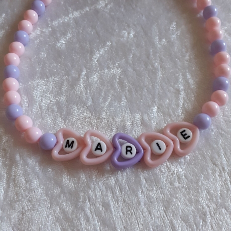 Kinder-Schmuckset Kette und Armband Herzen WUNSCHNAME Marie