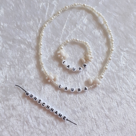 Kinder-Schmuckset Kette und Armband Ponny WUNSCHNAME Laura