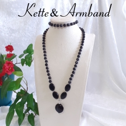 Kette Armband - Set, große Größe Halskette Perlenkette Schmuckset