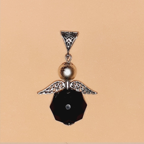 Schutzengel Ketten - Anhänger Schwarz-Silber wave gothic Schmuck