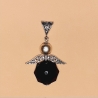 Schutzengel Ketten - Anhänger Schwarz-Silber wave gothic Schmuck