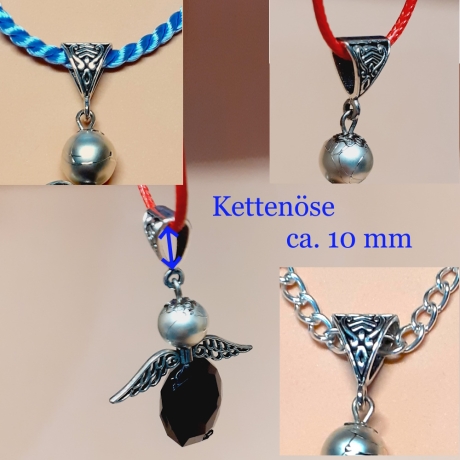 Schutzengel Ketten - Anhänger Schwarz-Silber wave gothic Schmuck