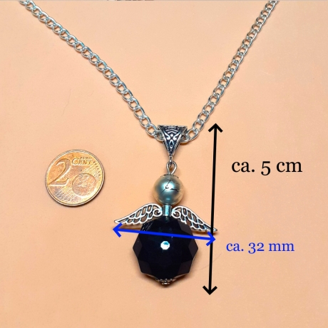 Schutzengel Ketten - Anhänger Schwarz-Silber wave gothic Schmuck