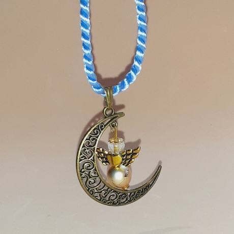 Schutzengel Ketten-Anhänger Halbmond Schmuckanhänger Schmuck Mond