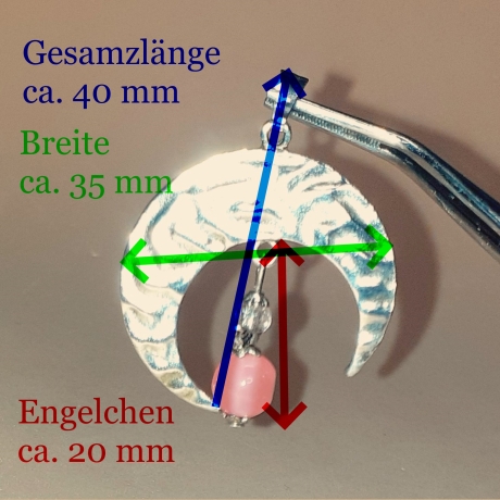 Ketten-Anhänger Glücksengel Halbmond Schmuckanhänger Schmuck Mond