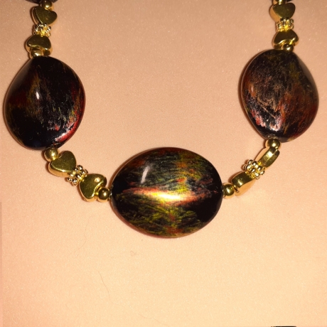 Kette Armband - Set Collier Halskette Perlenkette Schmuckset 